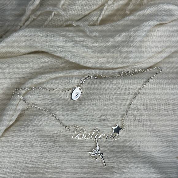 Disney Tinkerbell “Believe” Pendant – Sterling Silver Necklace with Chain - Picture 14 of 16